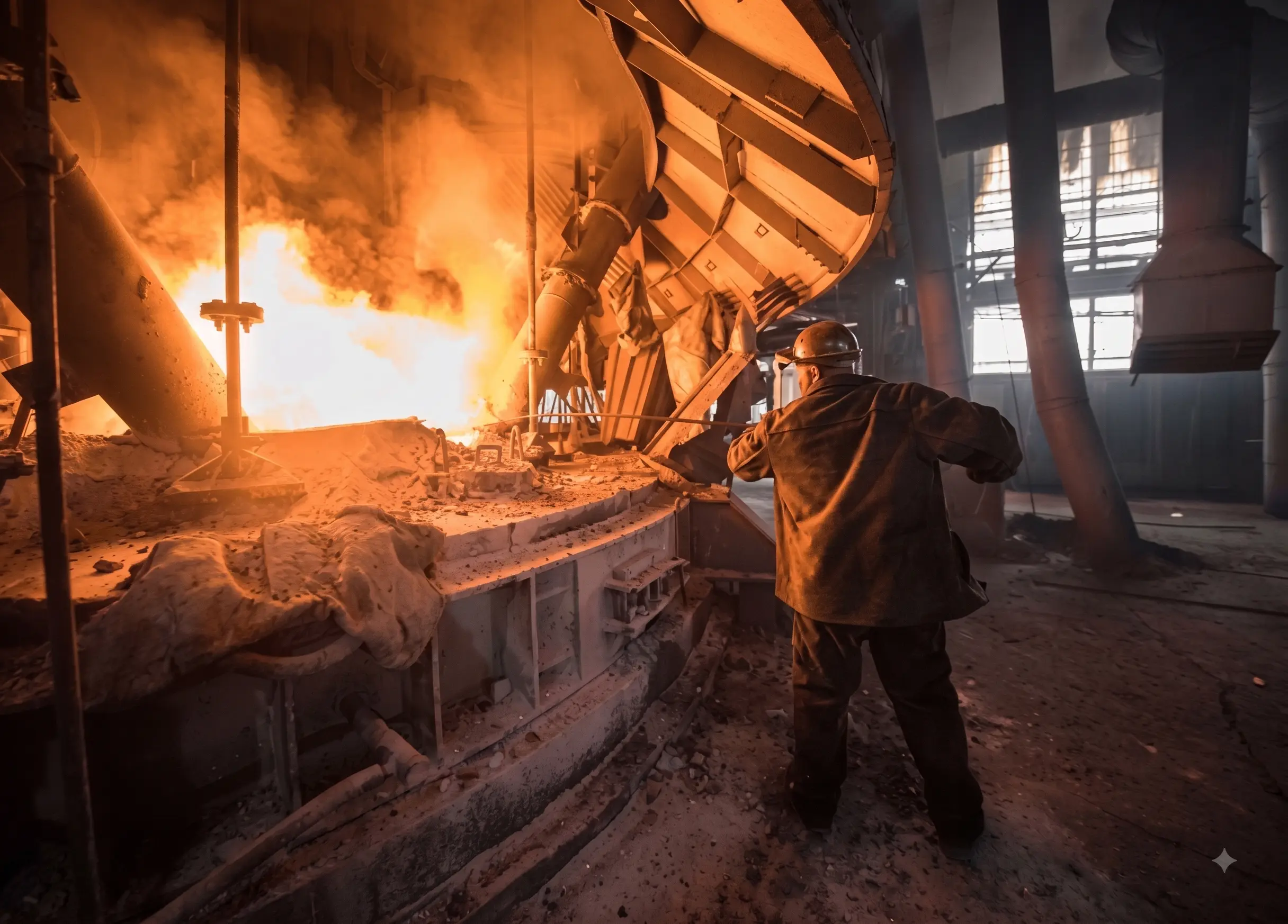 Refractory lining installation inside industrial equipment